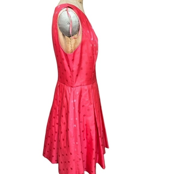 Jessica Howard coral pink polka dot dress tone on tone size 14 - Picture 3 of 8